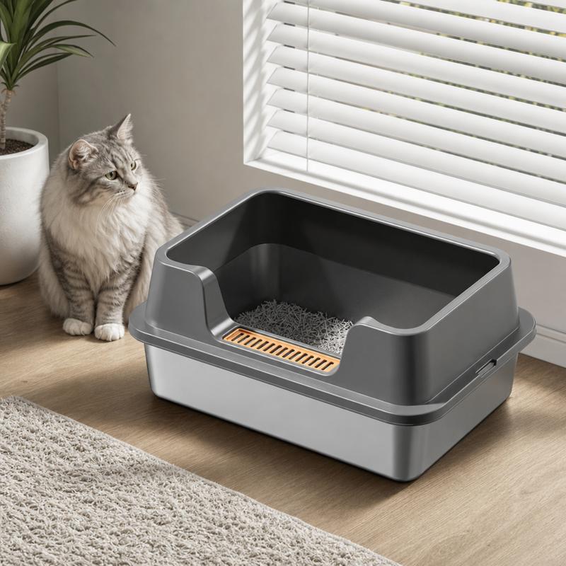 😺 50% RABATT! 💨 Edelstahl-Katzentoilette – Kein Streusand auf dem Boden, kein Geruch – Ideal für Mehrkatzen-Haushalte 🛡️