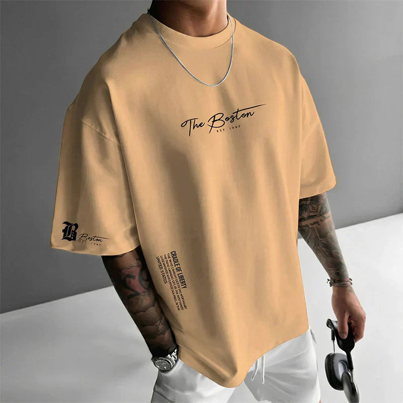 Herren Urban Style Loose Fit T-Shirt – Premium Baumwollmix, Lässiger Oversize-Schnitt & Grafikdruck