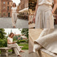 ✨ LIMITED-TIME 50% RABATT! | Damen Weite Hose aus Baumwoll-Leinen | Elastischer Bund mit Taschen