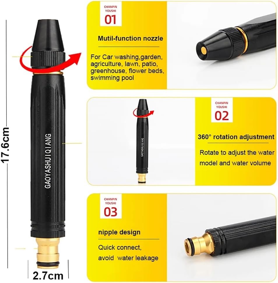 🏆NUR HEUTE IM ANGEBOT:  Nur €8.99 !! 🔥Hochdruck-Autowaschpistole für Zuhause mit Boosterdüse und Schlauch – ein Muss zum Bewässern von Pflanzen und Gemüse sowie zum Autowaschen.👍💦