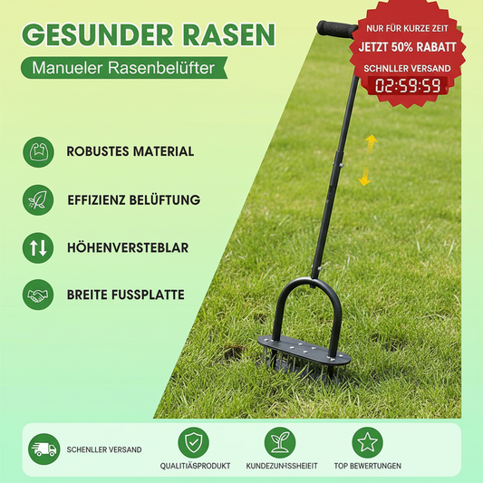🌱 50% RABATT! ✨ Manueller Rasenbelüfter‑Set, inklusive Montagewerkzeugen und Arbeitsschutzhandschuhen — Karbonstahl, verstellbar & effizient 🏡