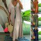 👗 50% RABATT! 🔥 Lässiges langes Damenkleid mit kurzen Ärmeln – Weich, luftig & vielseitig – Perfekt für warme Tage, Strand oder einen entspannten Look – bequemer Schnitt für den Alltag 🌸✨