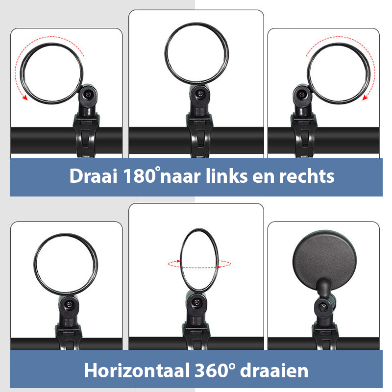 🚴 360° Fahrrad- & Moped-Rückspiegel 🔄 Verstellbar, Klare Sicht & Einfach zu Montieren