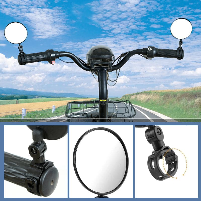 🚴 360° Fahrrad- & Moped-Rückspiegel 🔄 Verstellbar, Klare Sicht & Einfach zu Montieren