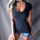 1 kaufen, 1 gratis💥Damen Sommer Tief V-Ausschnitt Slim Tops