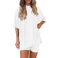 🔥 Letzter Tag! 57% Rabatt 2-teiliges Damen Sommer Set 🩳 Lockeres Oversize-Shirt + Shorts