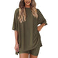 🔥 Letzter Tag! 57% Rabatt 2-teiliges Damen Sommer Set 🩳 Lockeres Oversize-Shirt + Shorts