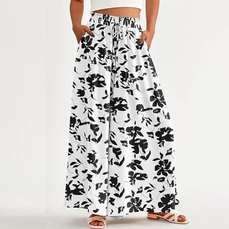 ✨Sommer-Sonderangebot 50% RABATT!💕Weit geschnittene Hose mit Blumenmuster und hoher Taille