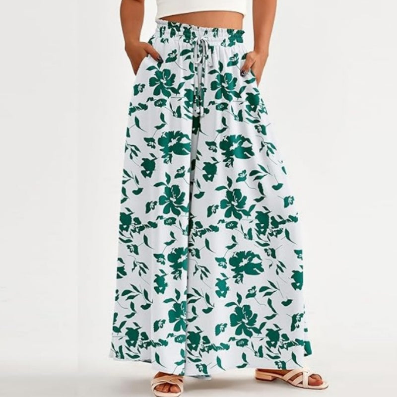 ✨Sommer-Sonderangebot 50% RABATT!💕Weit geschnittene Hose mit Blumenmuster und hoher Taille
