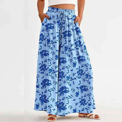✨Sommer-Sonderangebot 50% RABATT!💕Weit geschnittene Hose mit Blumenmuster und hoher Taille