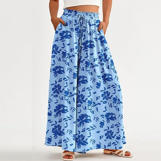 ✨Sommer-Sonderangebot 50% RABATT!💕Weit geschnittene Hose mit Blumenmuster und hoher Taille