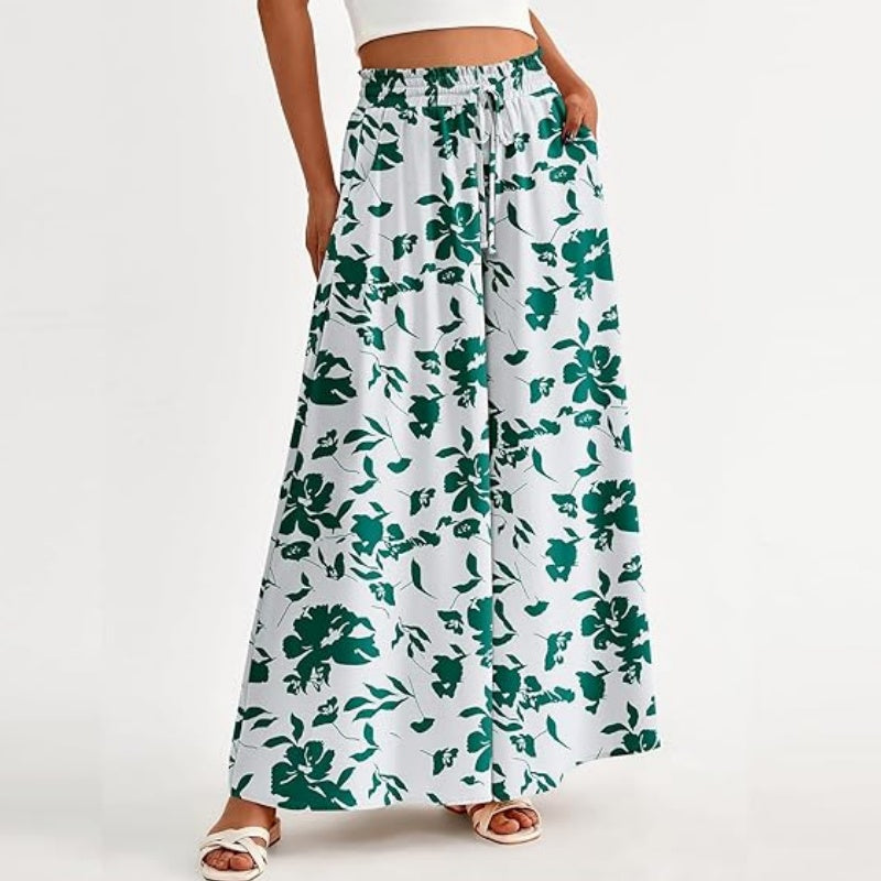 ✨Sommer-Sonderangebot 50% RABATT!💕Weit geschnittene Hose mit Blumenmuster und hoher Taille