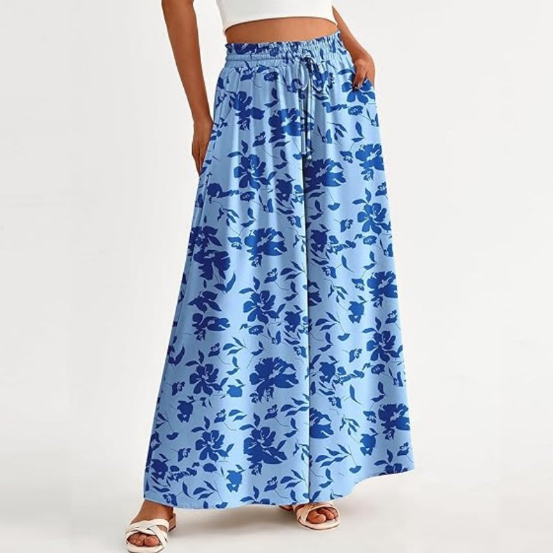 ✨Sommer-Sonderangebot 50% RABATT!💕Weit geschnittene Hose mit Blumenmuster und hoher Taille
