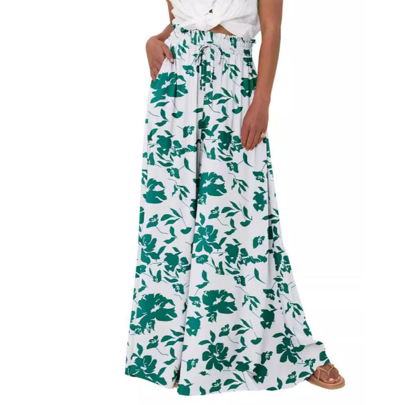 ✨Sommer-Sonderangebot 50% RABATT!💕Weit geschnittene Hose mit Blumenmuster und hoher Taille