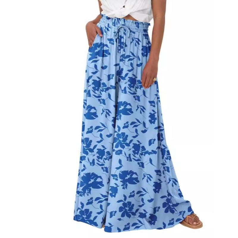 ✨Sommer-Sonderangebot 50% RABATT!💕Weit geschnittene Hose mit Blumenmuster und hoher Taille