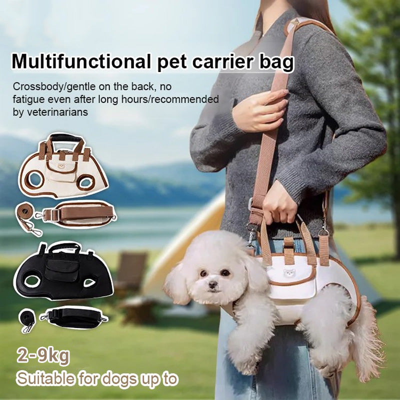 🐶Heißer Verkauf🎒 Tragbare, atmungsaktive 2-in-1-Haustiertragetasche – Tragetuch Rucksack | Überall und jederzeit!