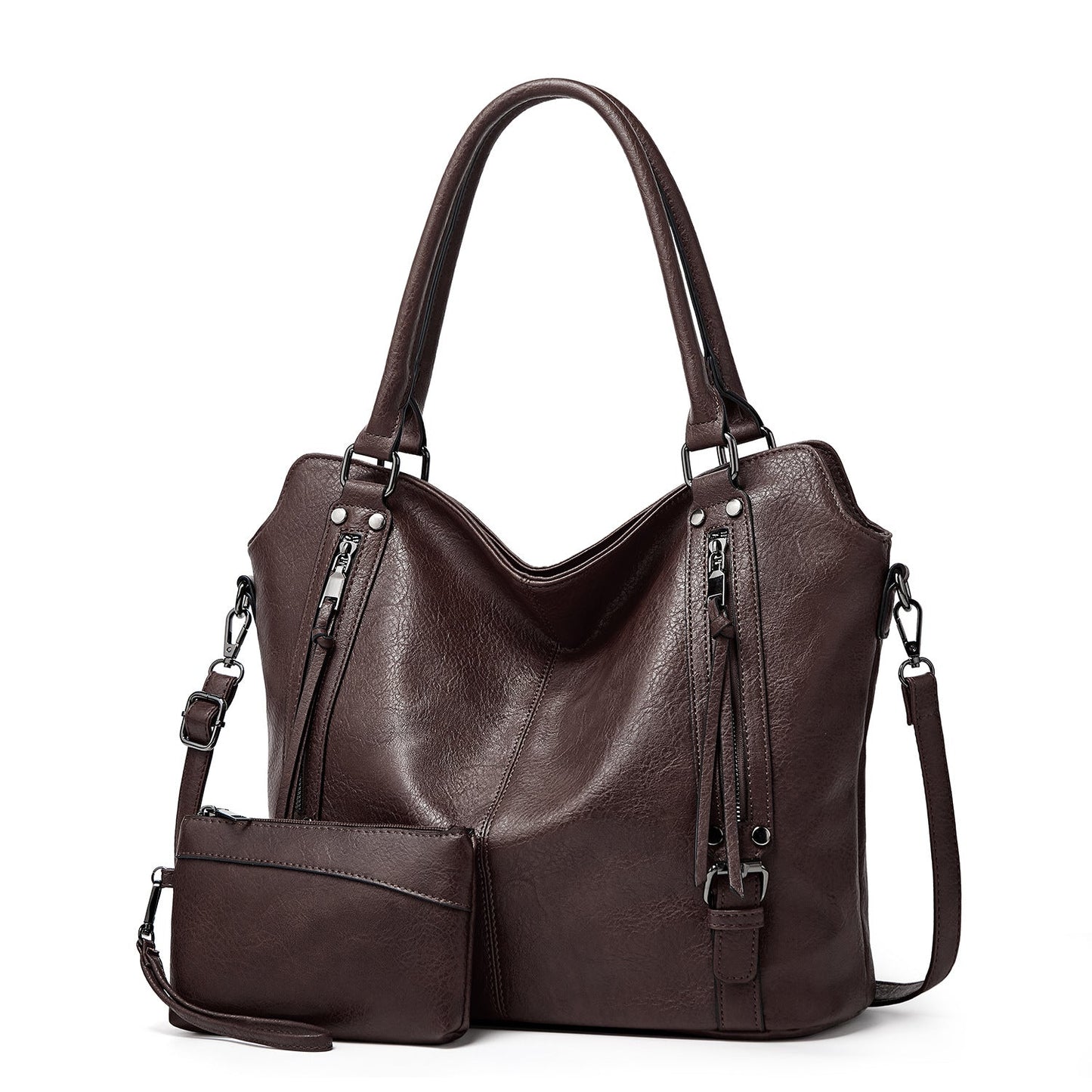 👜  50% RABATT! ✨ Kunstleder-Shopper Damen – Vielseitig, Praktische Fächer, Set mit Beutel 💼