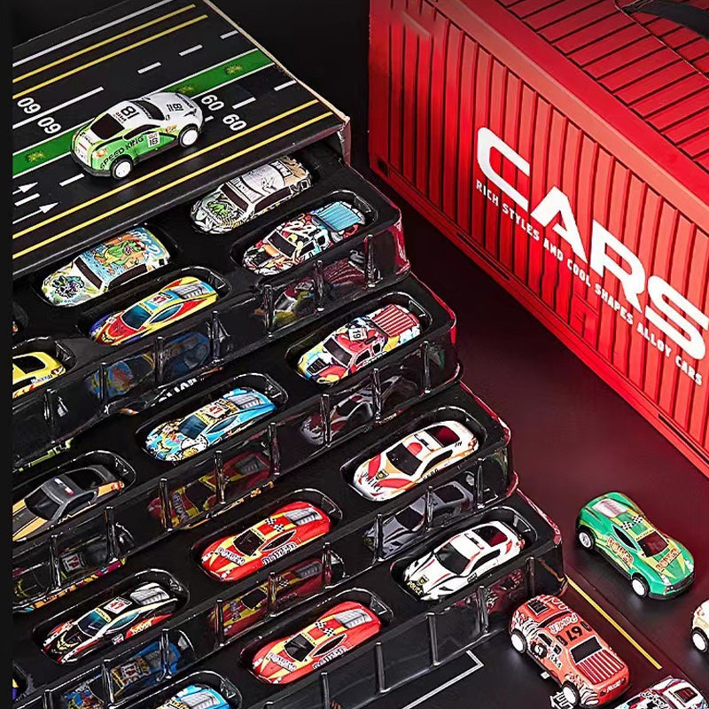 Das beste Geschenk für Kinder🎁48 Mini-Rückziehautos mit integrierter Garage (Set)🚗🎪
