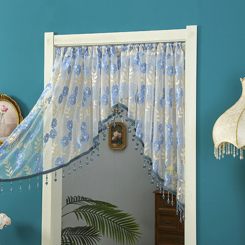 🛍️ 50 % Rabatt – Leichter Stickvorhang mit Perlen – halbtransparent, stickverziert, montagefreundlich & vielseitig für Wohnzimmer, Schlafzimmer & Flur 🪟