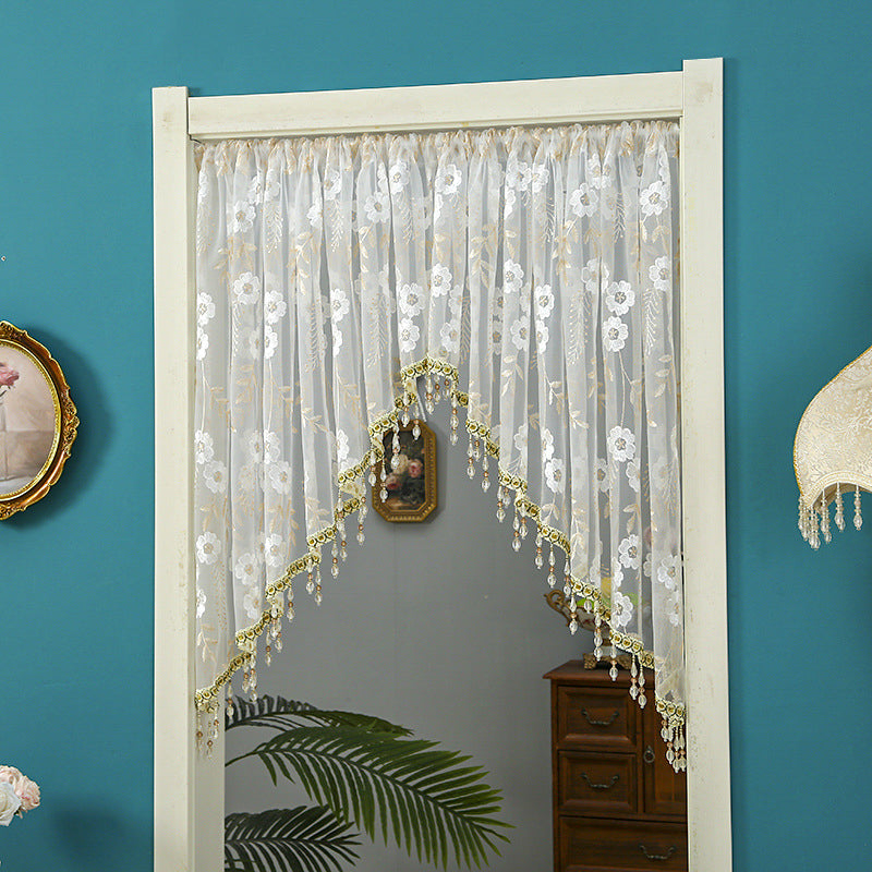 🛍️ 50 % Rabatt – Leichter Stickvorhang mit Perlen – halbtransparent, stickverziert, montagefreundlich & vielseitig für Wohnzimmer, Schlafzimmer & Flur 🪟