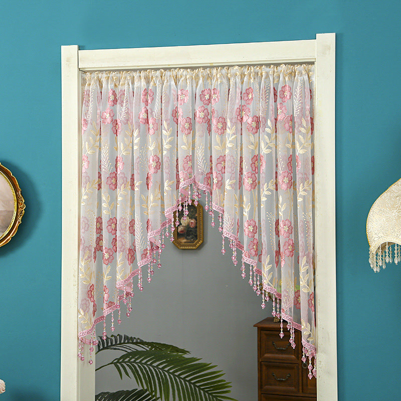 🛍️ 50 % Rabatt – Leichter Stickvorhang mit Perlen – halbtransparent, stickverziert, montagefreundlich & vielseitig für Wohnzimmer, Schlafzimmer & Flur 🪟