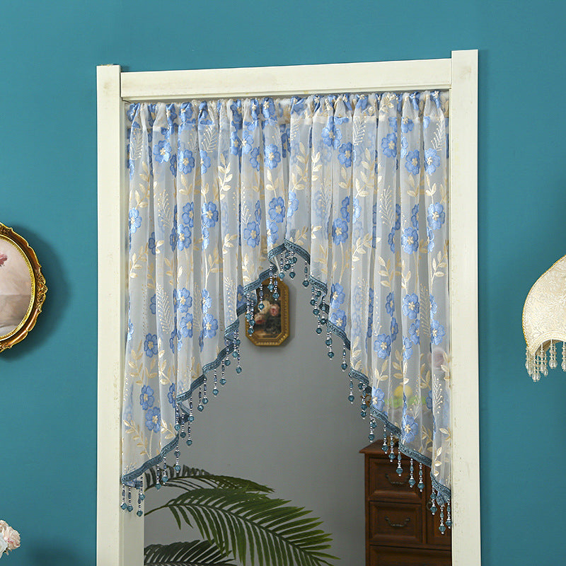 🛍️ 50 % Rabatt – Leichter Stickvorhang mit Perlen – halbtransparent, stickverziert, montagefreundlich & vielseitig für Wohnzimmer, Schlafzimmer & Flur 🪟