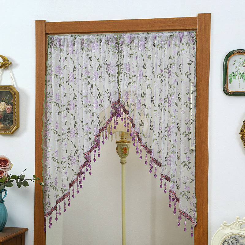 🛍️ 50 % Rabatt – Leichter Stickvorhang mit Perlen – halbtransparent, stickverziert, montagefreundlich & vielseitig für Wohnzimmer, Schlafzimmer & Flur 🪟