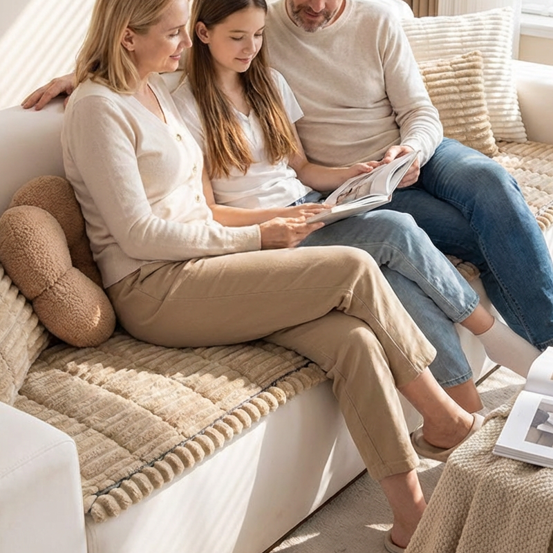 🛋️ 50% RABATT! ⏰ Gestepptes Cord-Sofa-Kissen – Rutschfeste Unterseite, Hochwertiger Cord-Stoff & Einfach zu reinigen 🧵