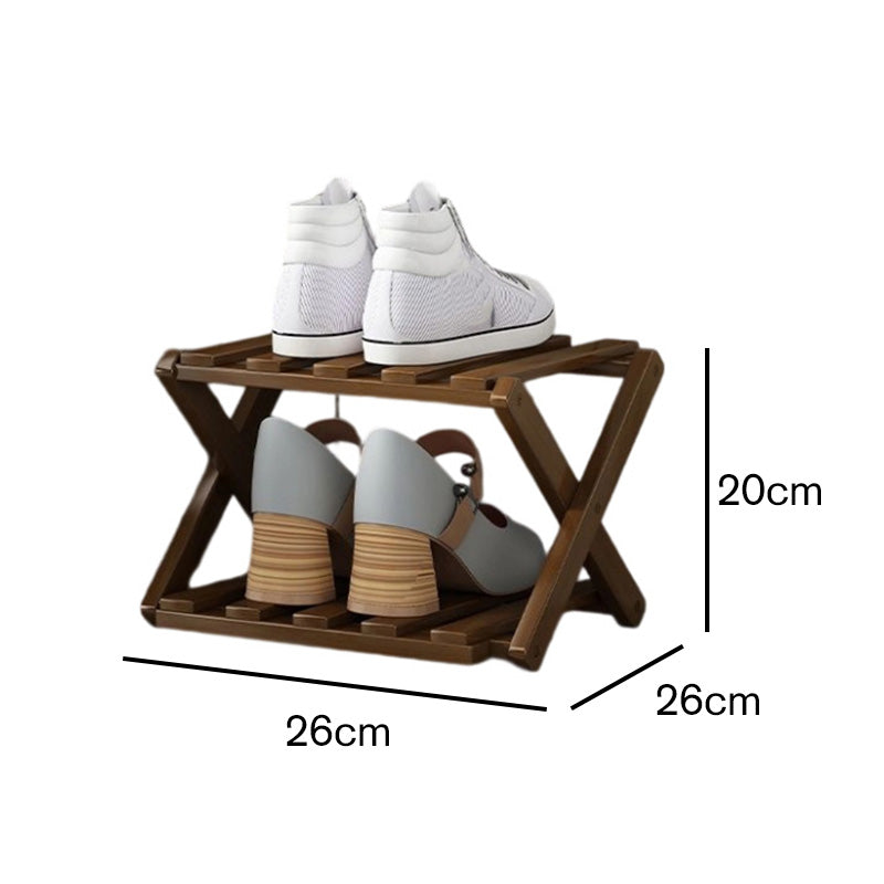 👟 Langlebiges zusammenklappbares Bambus-Schuhregal – Mehrstufig & platzsparend!