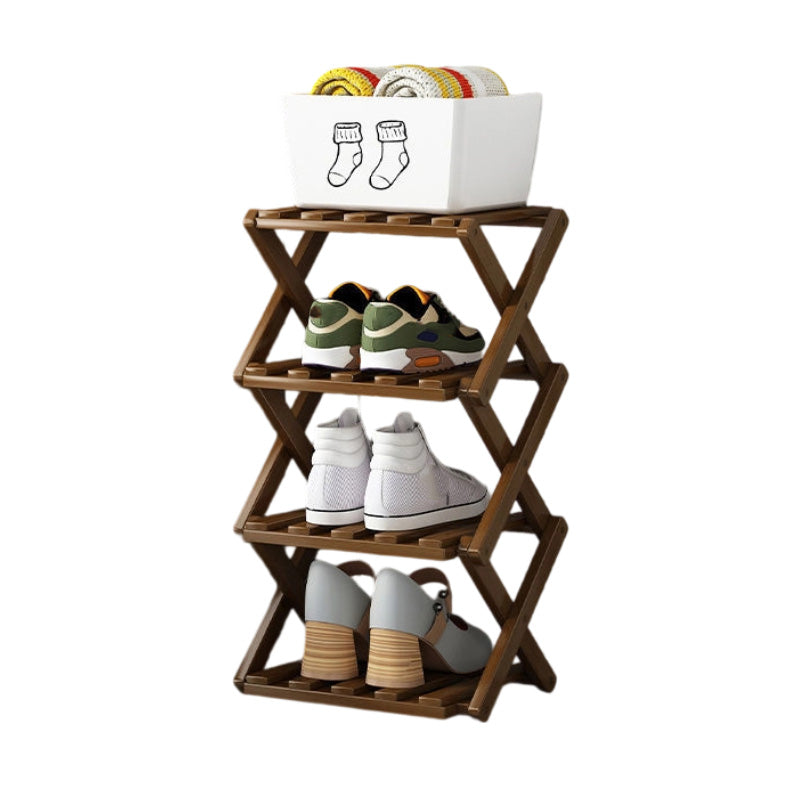 👟 Langlebiges zusammenklappbares Bambus-Schuhregal – Mehrstufig & platzsparend!