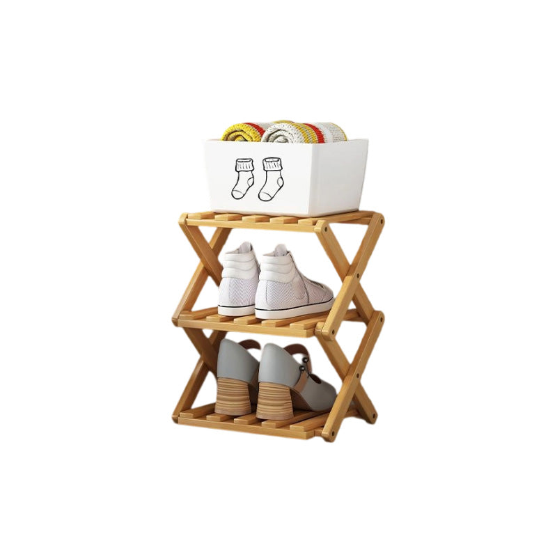 👟 Langlebiges zusammenklappbares Bambus-Schuhregal – Mehrstufig & platzsparend!