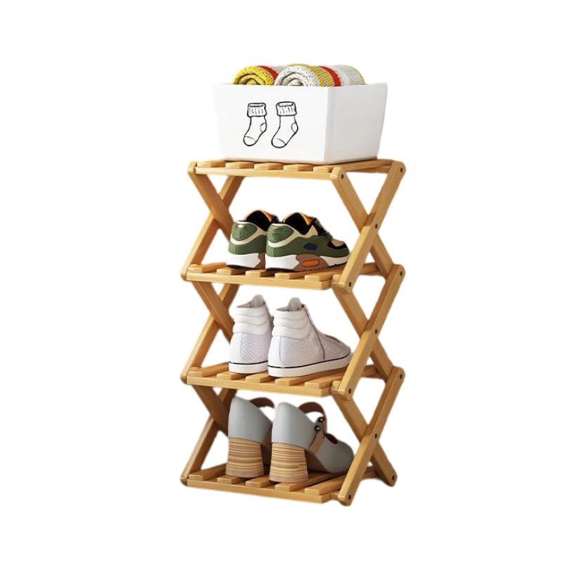 👟 Langlebiges zusammenklappbares Bambus-Schuhregal – Mehrstufig & platzsparend!