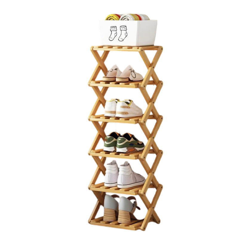 👟 Langlebiges zusammenklappbares Bambus-Schuhregal – Mehrstufig & platzsparend!