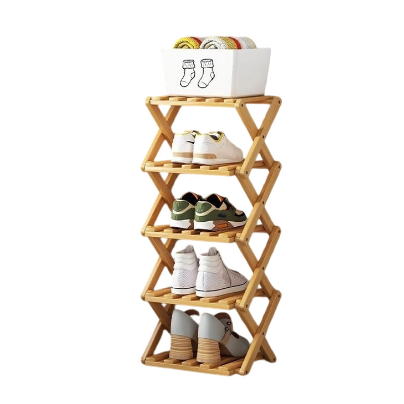 👟 Langlebiges zusammenklappbares Bambus-Schuhregal – Mehrstufig & platzsparend!
