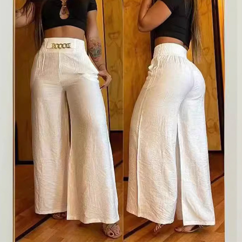 👖50% RABATT!💃Damenhose – Hoher Bund, weites Bein, mit Gürtelakzent und vielseitigem Look✨