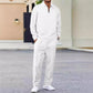 🏃👖Herren-Set aus Sweatshirt mit Waffelstrick und Hose mit geradem Bein