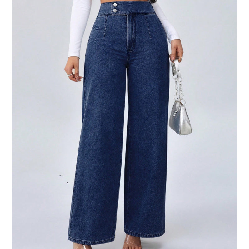 📢📢50 % Rabatt!! ⏰Damenjeans mit hoher Taille und weitem Bein