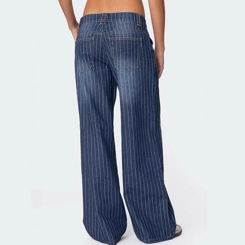 🔥50 % Rabatt!🎉Damen-Jeans mit Streifenmuster und niedriger Leibhöhe im Y2K-Stil