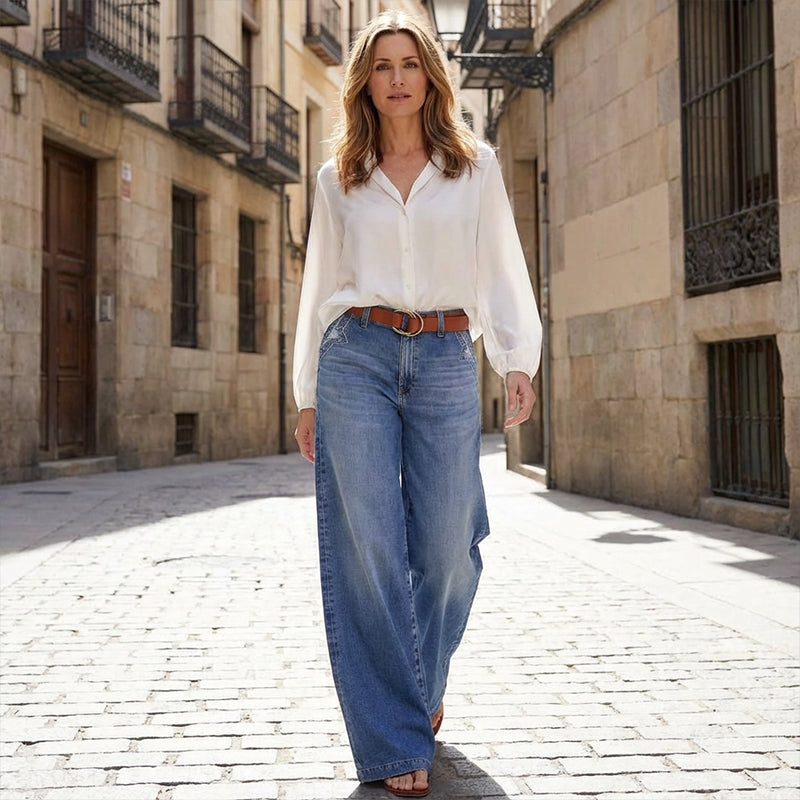 💎 -50% AUF VINTAGE JEANS! 💎 Damen Hochbund & Weitbein: Retro-Style, Bequeme Passform & Lässiger Look 👖✨