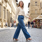 🥰Damen-Jeans mit weitem Bein und Kordelzug in der Taille