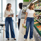 🥰Damen-Jeans mit weitem Bein und Kordelzug in der Taille