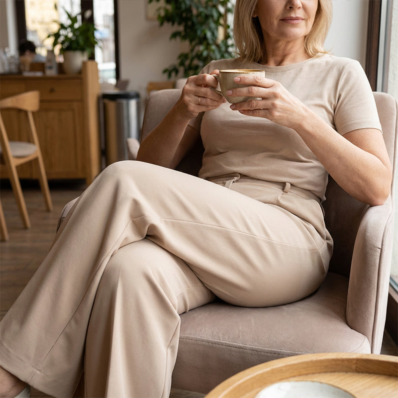 ✨ LIMITED-TIME 50% RABATT! | Damen Hohe Taille Weites Bein Hose – Fließender Schnitt, Knitterfrei, Elegante Freizeit- & Business-Hose
