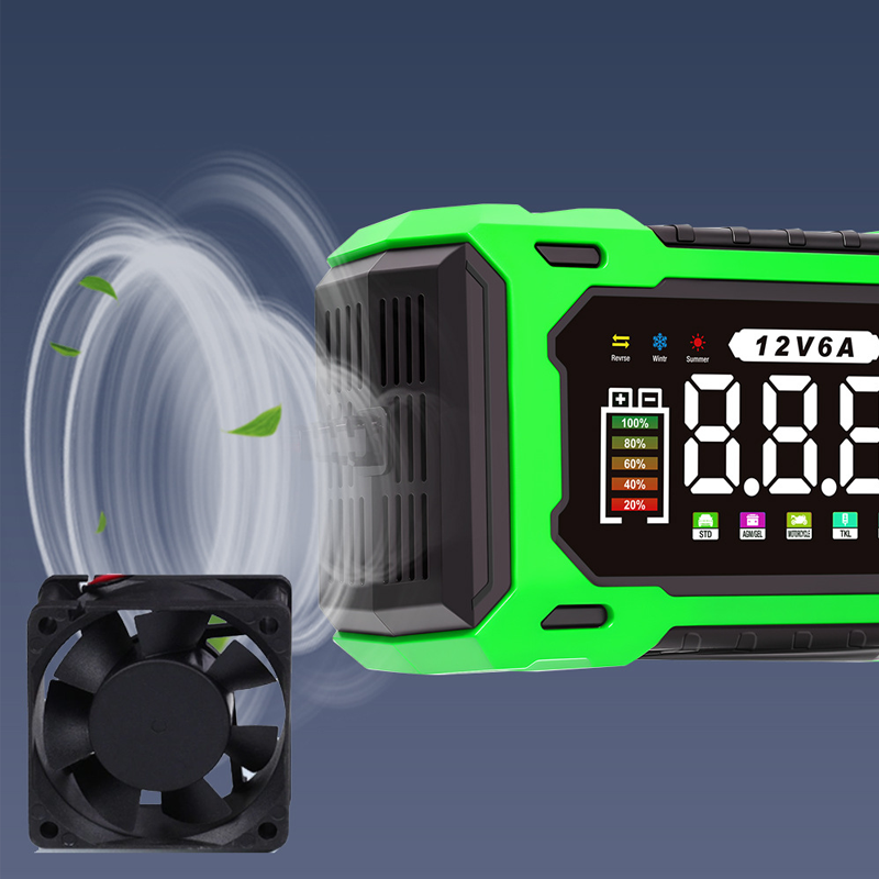 🔥Zeitlich begrenztes Angebot Intelligentes 12V Autoladegerät 6A mit Impulsreparatur - LCD-Display