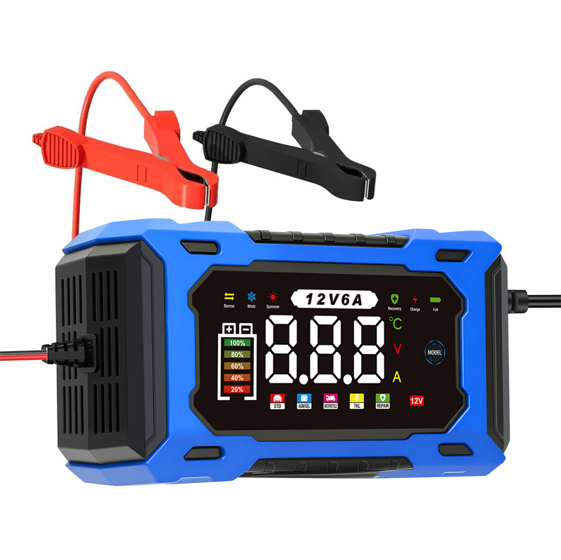 🔥Zeitlich begrenztes Angebot Intelligentes 12V Autoladegerät 6A mit Impulsreparatur - LCD-Display