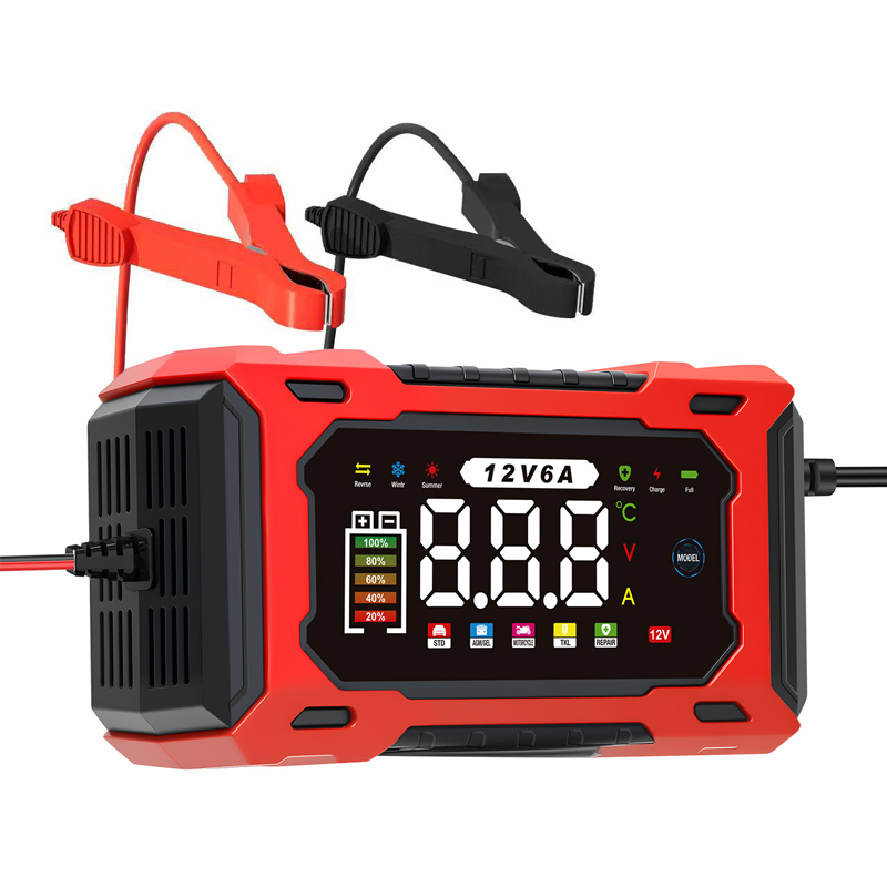 🔥Zeitlich begrenztes Angebot Intelligentes 12V Autoladegerät 6A mit Impulsreparatur - LCD-Display
