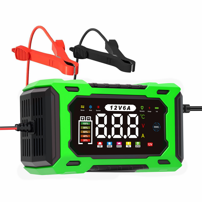 🔥Zeitlich begrenztes Angebot Intelligentes 12V Autoladegerät 6A mit Impulsreparatur - LCD-Display