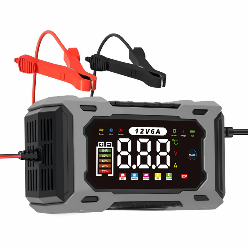 🔥Zeitlich begrenztes Angebot Intelligentes 12V Autoladegerät 6A mit Impulsreparatur - LCD-Display