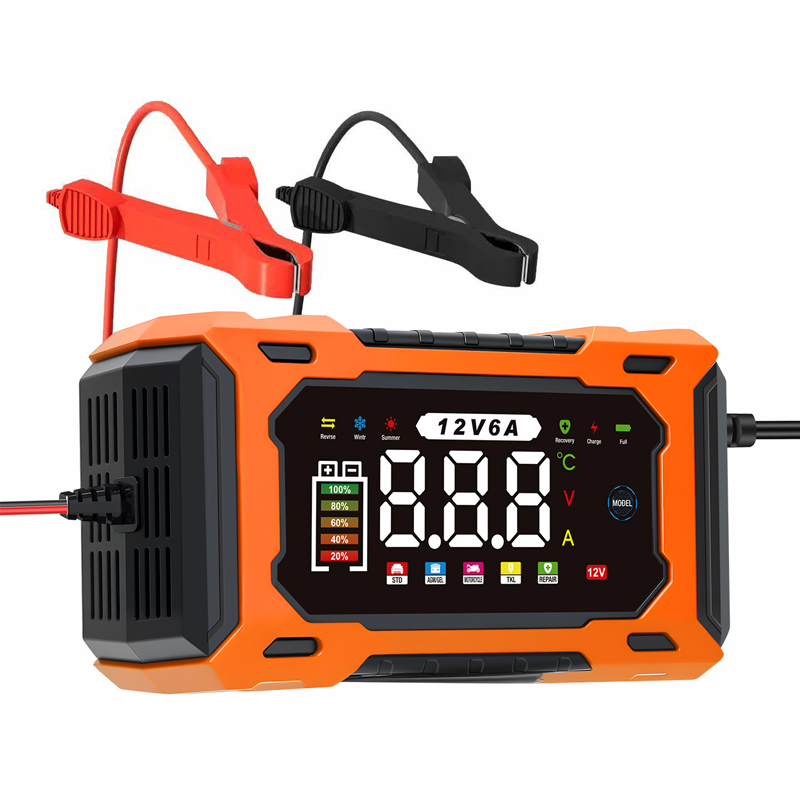 🔥Zeitlich begrenztes Angebot Intelligentes 12V Autoladegerät 6A mit Impulsreparatur - LCD-Display