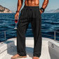 👖 ZEITLICH BEGRENZTER 50% RABATT! ✨ Herren-Leinenhose – Lockere Passform, Kordelzug am Bund, Funktionale Taschen 🌿