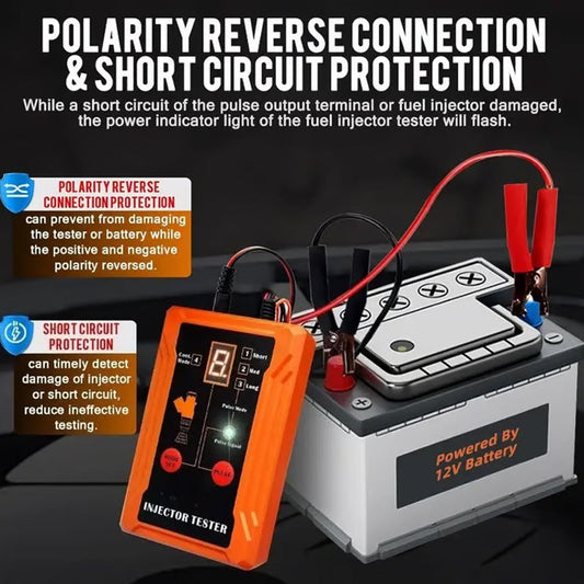 🔧  50 % RABATT! 💥 Professioneller 4-Modus-Tester und Reiniger für Einspritzdüsen – Impulsmodi, 12-V-Stromversorgung, LED-Anzeige ✨